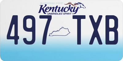 KY license plate 497TXB
