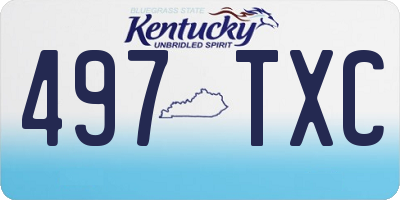 KY license plate 497TXC