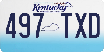 KY license plate 497TXD