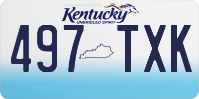 KY license plate 497TXK