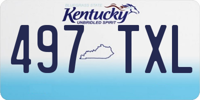 KY license plate 497TXL