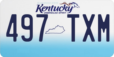 KY license plate 497TXM