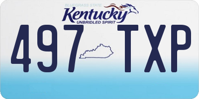 KY license plate 497TXP