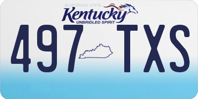 KY license plate 497TXS