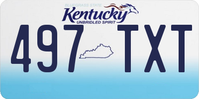 KY license plate 497TXT