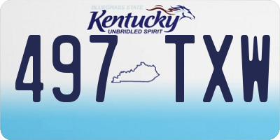 KY license plate 497TXW