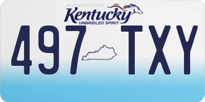 KY license plate 497TXY