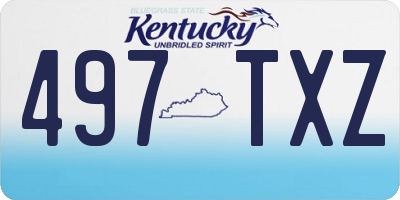 KY license plate 497TXZ