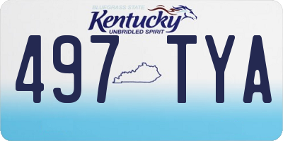 KY license plate 497TYA