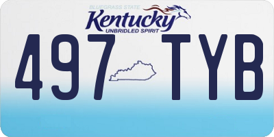KY license plate 497TYB