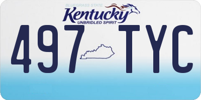 KY license plate 497TYC