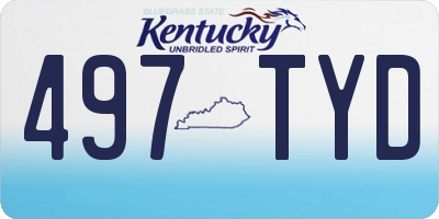KY license plate 497TYD