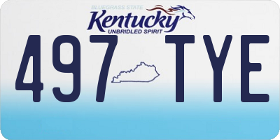 KY license plate 497TYE