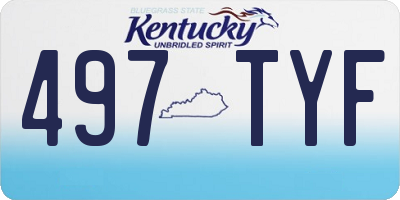 KY license plate 497TYF