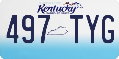 KY license plate 497TYG