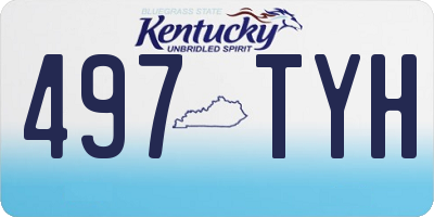 KY license plate 497TYH