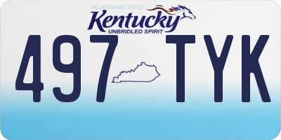 KY license plate 497TYK