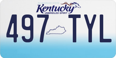 KY license plate 497TYL