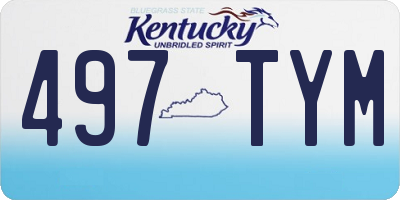KY license plate 497TYM