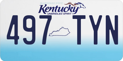 KY license plate 497TYN