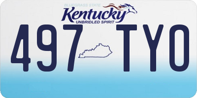 KY license plate 497TYO