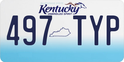 KY license plate 497TYP