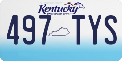 KY license plate 497TYS