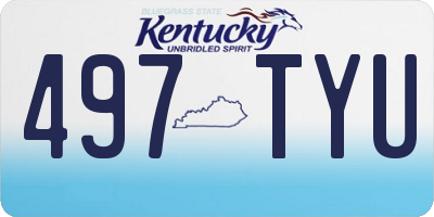 KY license plate 497TYU