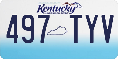 KY license plate 497TYV