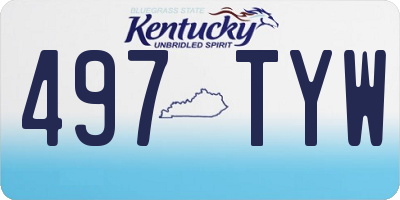 KY license plate 497TYW