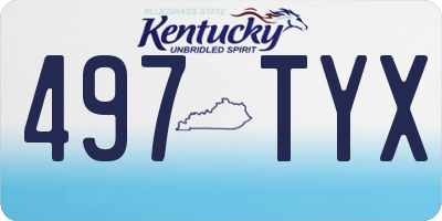 KY license plate 497TYX