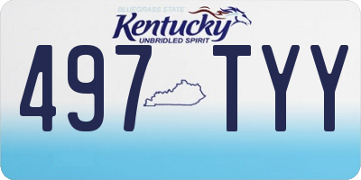 KY license plate 497TYY