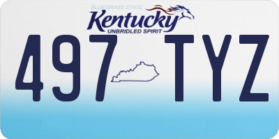KY license plate 497TYZ
