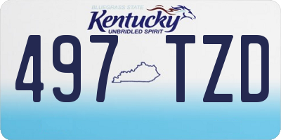 KY license plate 497TZD