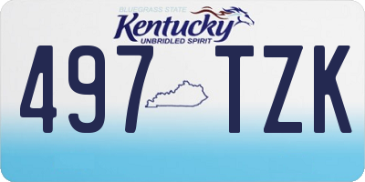 KY license plate 497TZK