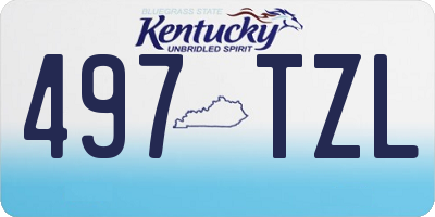 KY license plate 497TZL