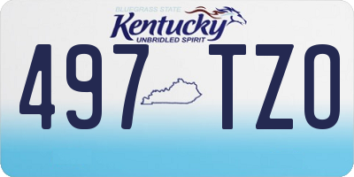 KY license plate 497TZO
