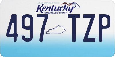 KY license plate 497TZP