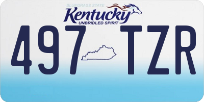 KY license plate 497TZR