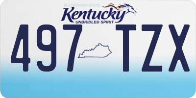 KY license plate 497TZX