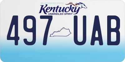 KY license plate 497UAB
