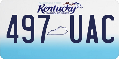KY license plate 497UAC