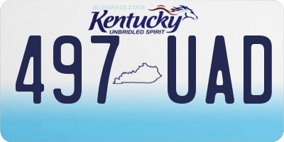 KY license plate 497UAD
