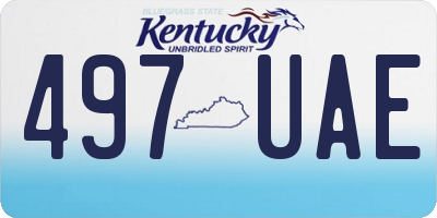 KY license plate 497UAE