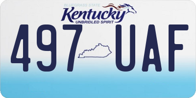 KY license plate 497UAF