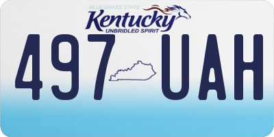 KY license plate 497UAH