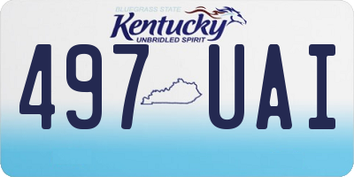KY license plate 497UAI