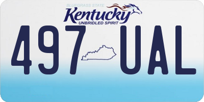KY license plate 497UAL