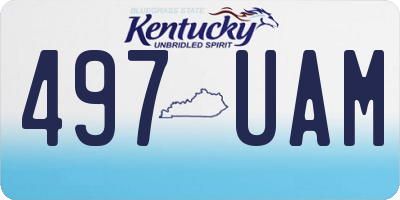 KY license plate 497UAM