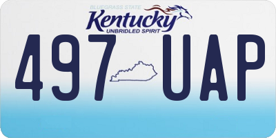 KY license plate 497UAP